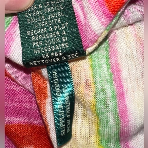 Ralph Lauren 100% Linen Women’s Oversized Colorful Striped Slouchy Blouse Sz M - Picture 8 of 8